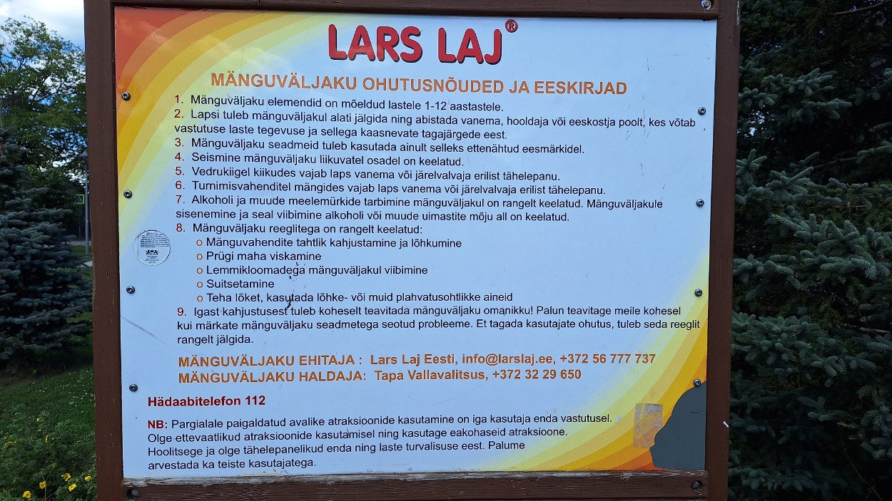 Mänguväljaku kasutamise meelespea
