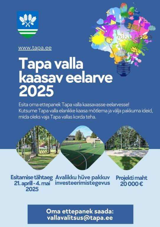 Tapa valla 2025. a kaasava eelarve plakat